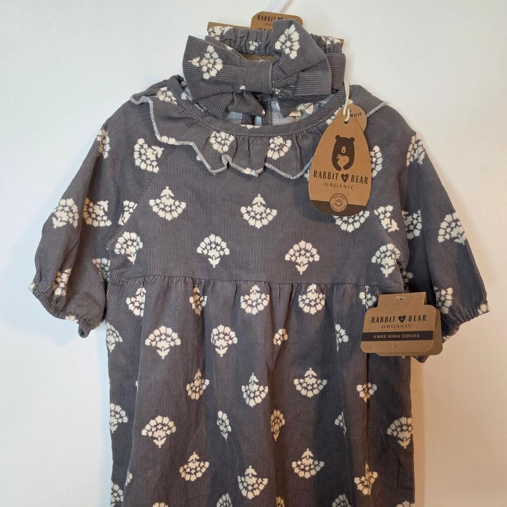Rabbit-bear Grey and Cream Dress